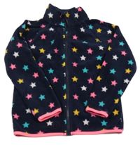 Tmavomodrá fleecová prepínaci mikina s hviezdami Primark