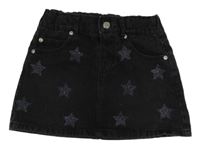 Čierna rifľová sukňa s hviezdičkami Zara