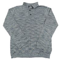 Modro-sivý ľahký polo sveter Next