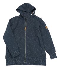 Tmavomodrá melírovaná propínací mikina s kapucí Yigga