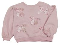 Svetloružová mikina s mašľami H&M