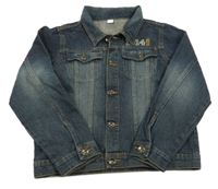 Tmavomodrá rifľová bunda s číslami