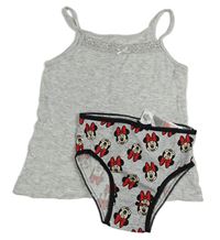 2set - šedé kalhotky s Minnie + šedá košilka 
