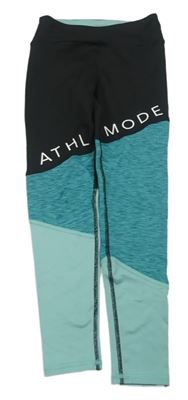 Černo-modré sportovní legíny s nápisem H&M