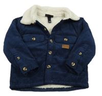 Tmavomodrá menšestrová zateplená bunda s beránkem