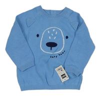 Nové - Modrý svetr s čumákem Dunnes