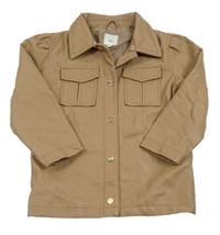 Světlehnědá koženková košilová bunda River Island