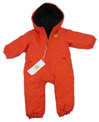 Nové - Červená šusťáková fotbalová zimní kombinéza s kapucí - Manchester United