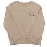 Svetloružová mikina s bruslemi