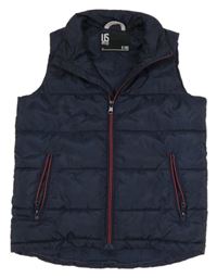 Tmavomodrá šusťáková zateplená vesta Matalan