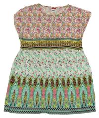 Farebná kvetovaná šatová tunika Yigga