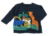 Tmavomodré triko se zvířaty Matalan