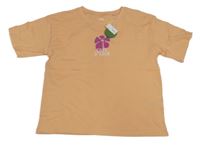 Nové - Marhuľové tričko s kvietkom C&A