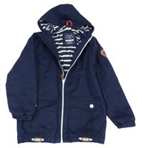 Tmavomodrá plátěná jarní bunda s kapucí LC Waikiki