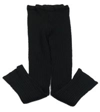 Čierne rebrované úpletové legíny Primark