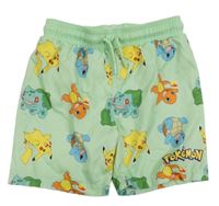 Zelenkavé plážové kraťasy s Pokémony Primark