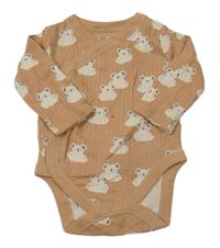 Hnědé žebrované zavinovací body s koalami Maybe Baby