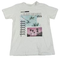 Biele tričko s palmami Primark