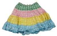 Farebná pruhovaná plátenná sukňa s ananásmi Mini Mode