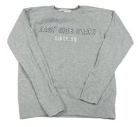 Sivý sveter s nápisom H&M