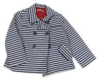 Tmavomodro-bílý pruhovaný plátěný podšitý kabátek Debenhams