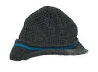 Sivá pletená vzorovaná čapica s kšiltem Next