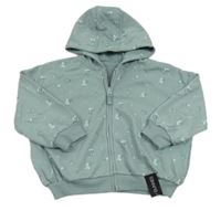 Nové - Svetlomodrá kvietkovana prepínaci mikina s kapucňou zn. Dunnes