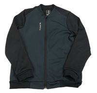 Černo-šedá propínací funkční sportovní mikina s logem Decathlon