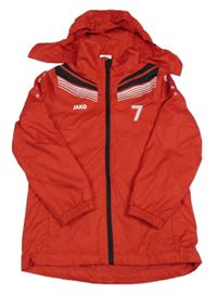 Červená šušťáková športová bunda s ukrývací kapucňou Jako