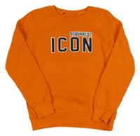 Oranžová mikina s nápisom