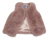 Staroružová kožušinová podšitá vesta Matalan