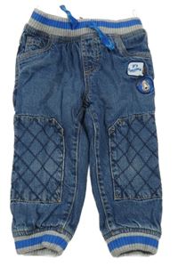 Tmavomodré podšité cuff rifle s nášivkami C&A