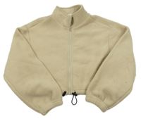 Béžová fleecová prepínaci crop mikina Shein