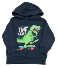 Tmavomodrá mikina s dinosaurem a kapucí C&A