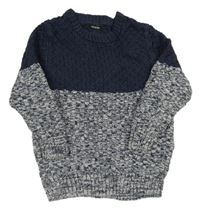 Tmavomodro-biely vzorovaný sveter George