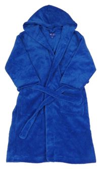 Tmavomodrý chlupatý župan s kapucí DAze