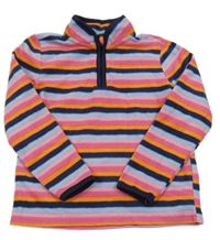 Farebná pruhovaná fleecová mikina