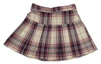 Vínovo-tmavomodro-biela kockovaná sukňa H&M