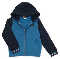 Modro-tmavomodrá propínací mikina s kapucí S. Oliver