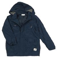 Tmavomodrá šušťáková jarná bunda s ukrývací kapucňou H&M