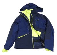 Tmavomodro-modrá šusťáková lyžařská bunda s kapucí Wed´ze 