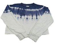 Tmavomodro-bílá batikovaná crop mikina GAP