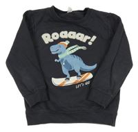 Tmavosivá mikina s dinosaurom Topolino