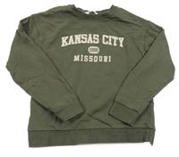 Khaki mikina s nápisom Mango