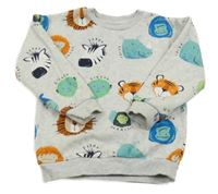 Sivá mikina so zvieratkami Nutmeg