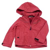 Tmavorůžová softshellová bunda s odepínací kapucí Stop+go