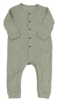 Khaki žebrovaný sametový overal Matalan