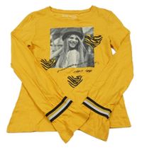 Žlté tričko s potlačou Blue Seven