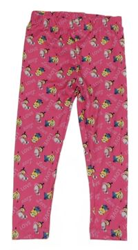 Fuchsiové športové legíny s Mimoni