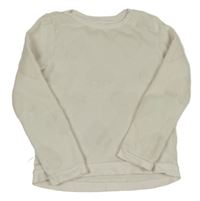 Smotanová chlpatá mikina so srdiečkami H&M